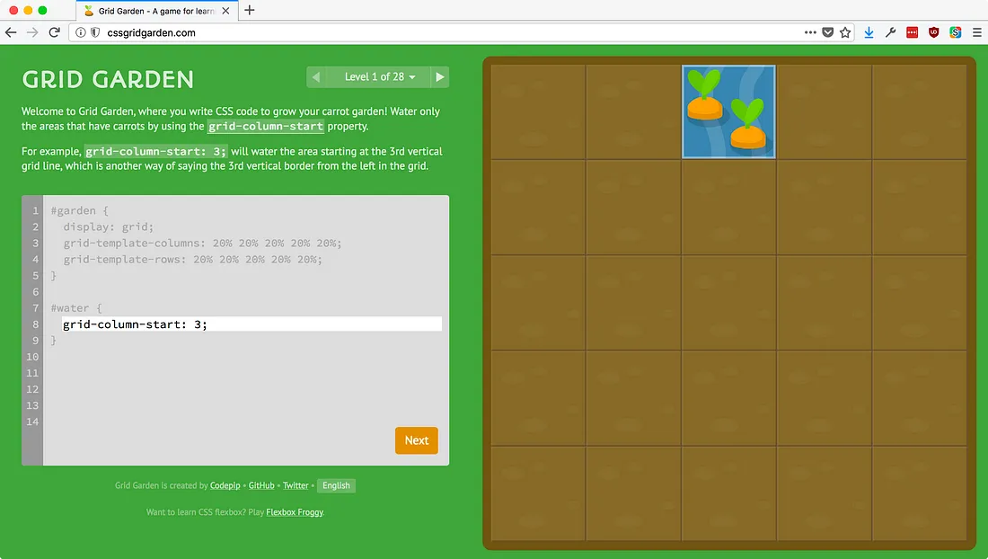 CSS Grid Garden